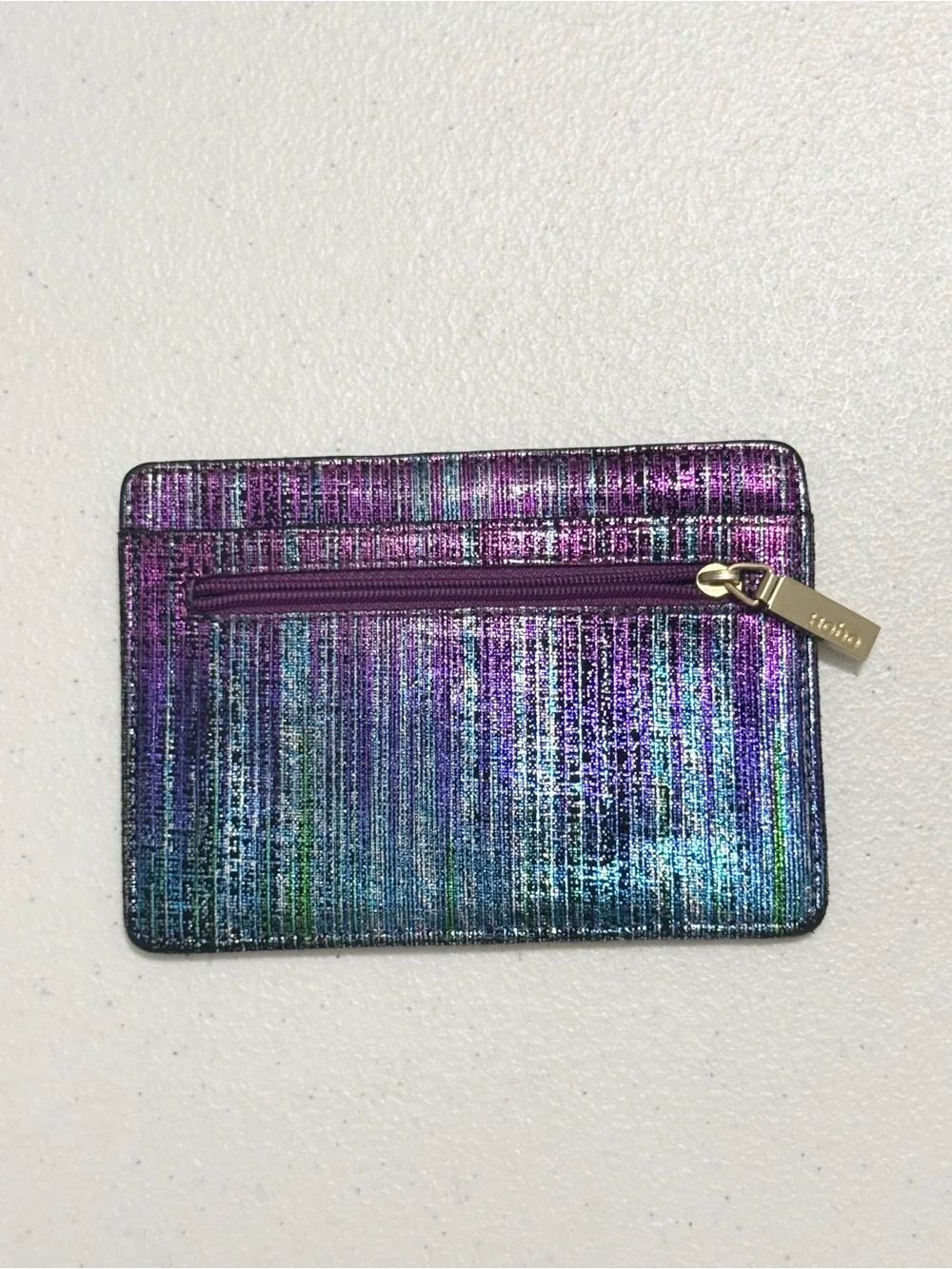 Hobo Iridescent Card Holder Wallet